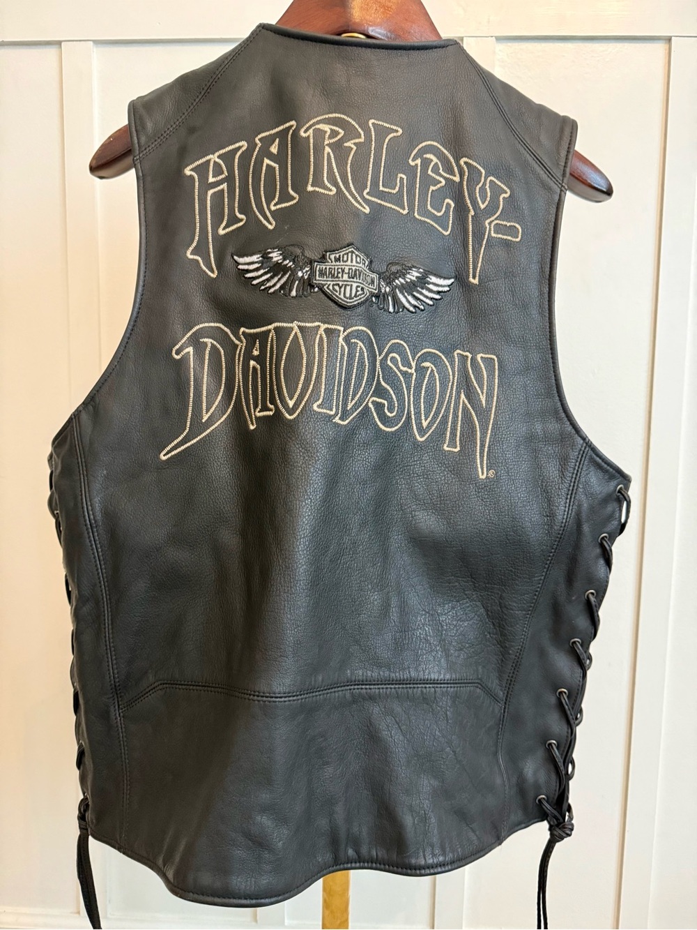 HARLEY-DAVIDSON Y2K GRUNGE RELIC WILLIE G SKULL LEATHER VEST BIKERCORE